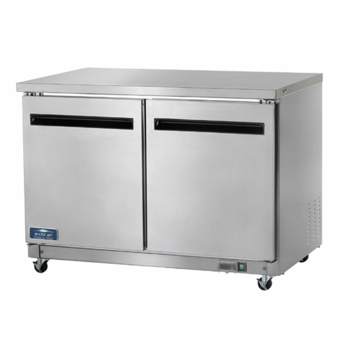 Arctic Air AUC48F 48.25" Two-Door Undercounter Work Top Freezer With Stainless Steel Design