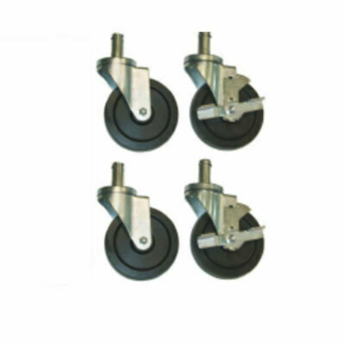 Set of 4 Efi N-CA5SBR 5 Inch Swivel Casters With Brakes for Easy Movement and Stability