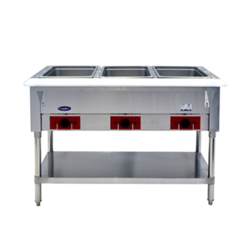 CookRite CSTEA-3C 3-Pan Electric Hot Food Steam Table For Keeping Foods Hot And Fresh