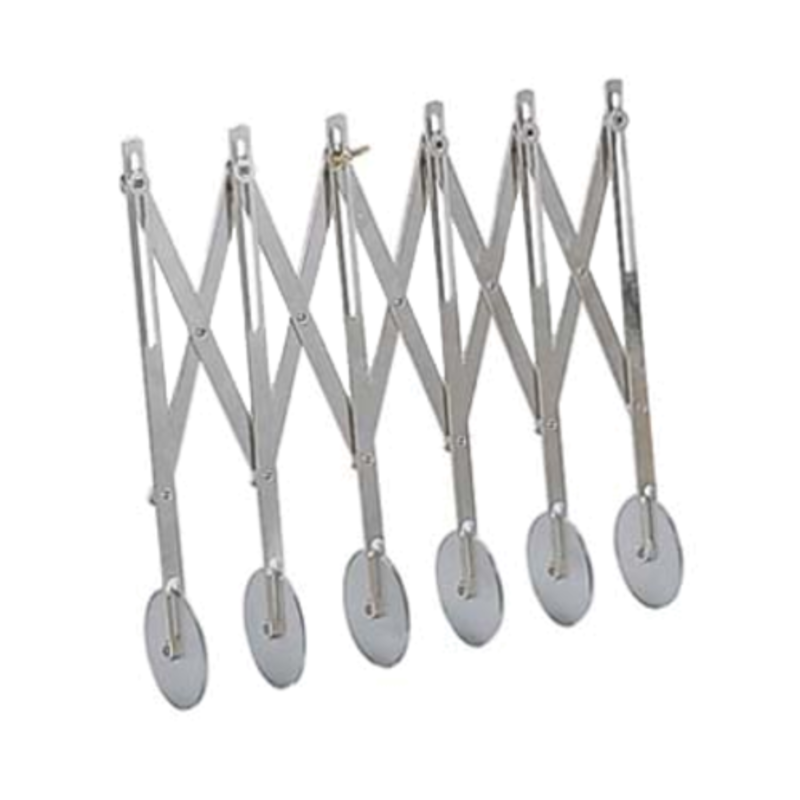 Ateco adjustable 6-wheel dough divider stainless steel tool for evenly spacing and cutting dough or pastry strips