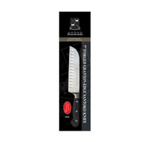 Omcan 21883 7-Inch Forged Premium Santoku Knife with Granton Edge