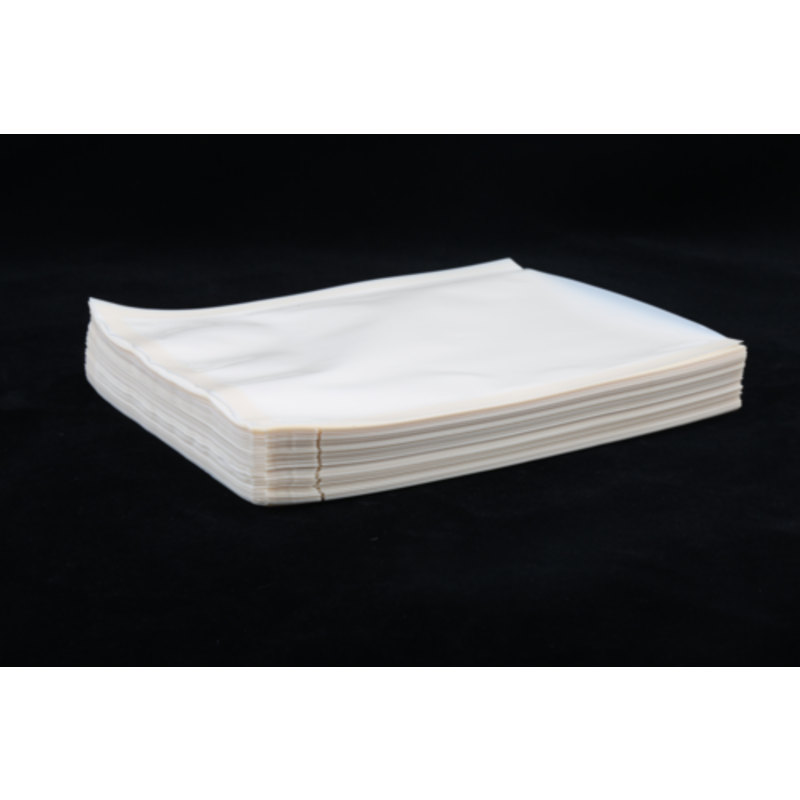 ATMOVAC ECSB75-1014 10"x14" Smooth Compostable Food Vacuum Sealer Bags stack for chamber vacuum sealing, cooking, freezing, storage