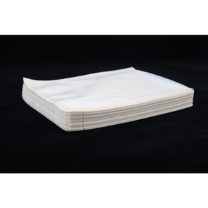 ATMOVAC ECSB75-1014 10"x14" Smooth Compostable Food Vacuum Sealer Bags stack for chamber vacuum sealing, cooking, freezing, storage