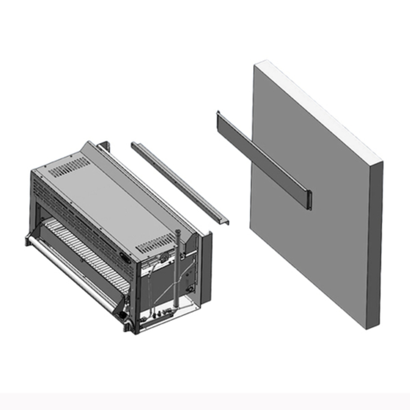 Atosa Wall Mount Bracket Kit Components Shown In Diagram For 36-Inch Equipment Installation