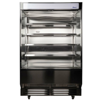 Atosa 51.4-inch Open Air Refrigerated Display Merchandiser Case open air refrigerated display with glass front and multi-tier shelves