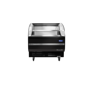 Atosa 39-Inch Open Air Refrigerated Grab and Go Merchandiser black open-air refrigerated display case with shelves