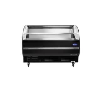 Alt Tag: Atosa 63 Inch Wide Open Air Refrigerated Merchandiser Display open air refrigerated grab-and-go display case, black front