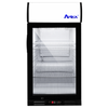 Étiquette alternative : Atosa 18,13 pouces réfrigérateur de marchandises pour porte de verre sur comptoir avec vitrine et tablettes en fil métallique, refroidisseur compact pour comptoir