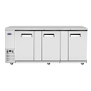 Atosa MBB90GR 89-3/10" Three Door Back Bar Cooler with Stainless Steel Finish and Three Solid Doors.
