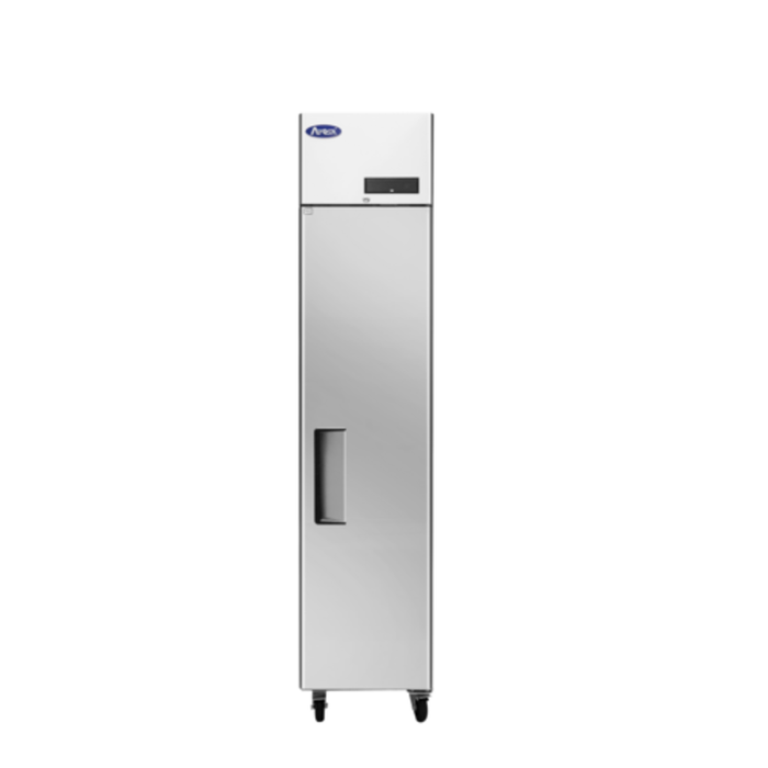 Atosa 17.75 Inch Commercial Top Mount Single Solid Door Refrigerator stainless steel single-door reach-in with top-mounted compressor