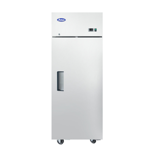 Alt Tag: Atosa 28.75 Inch Top Mount Single Door Reach-In Freezer stainless steel commercial reach-in freezer with top mount compressor