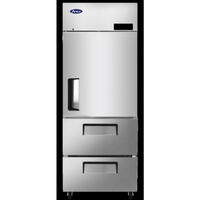 Atosa 28-Inch Top-Mount Reach-In Freezer with 21.4 Cu.Ft. Capacity stainless steel reach-in freezer with two bottom drawers