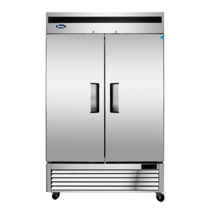 Alt Tag: Atosa 54 Inch Stainless Steel Bottom Mount Reach-In Refrigerator 2-door commercial kitchen unit, stainless steel exterior