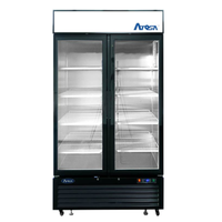 Atosa MCF8732GR congélateur commercial noir de présentation à deux portes de 39,5 pouces de 39,5 pouces avec portes vitrées