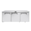 Three-Section Undercounter Refrigerator With Stainless Steel Finish And Three Doors