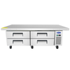 Atosa MGF8454GR 76" Refrigerated Chef Base Equipped With Four Drawers And Stainless Steel Structure.