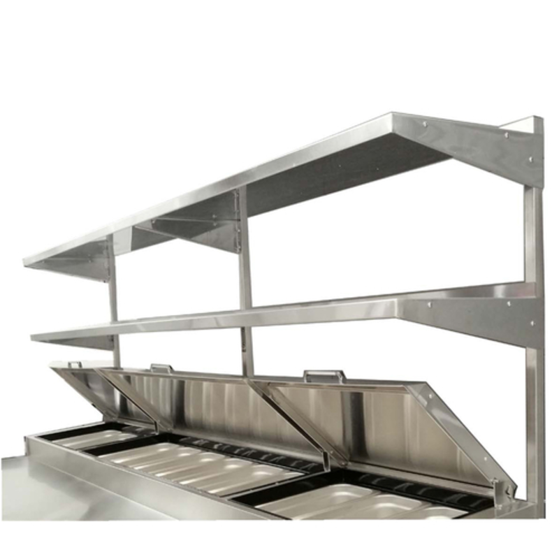 Atosa MROS-93P 93" Table-Mounted Double Overshelf For Pizza Prep Table Double Overshelf