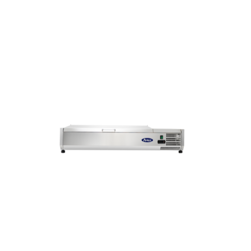 Atosa MSCT-48-10 Refrigerated Countertop Prep Station Front View, Perfect For Food Preparation Efficiency.