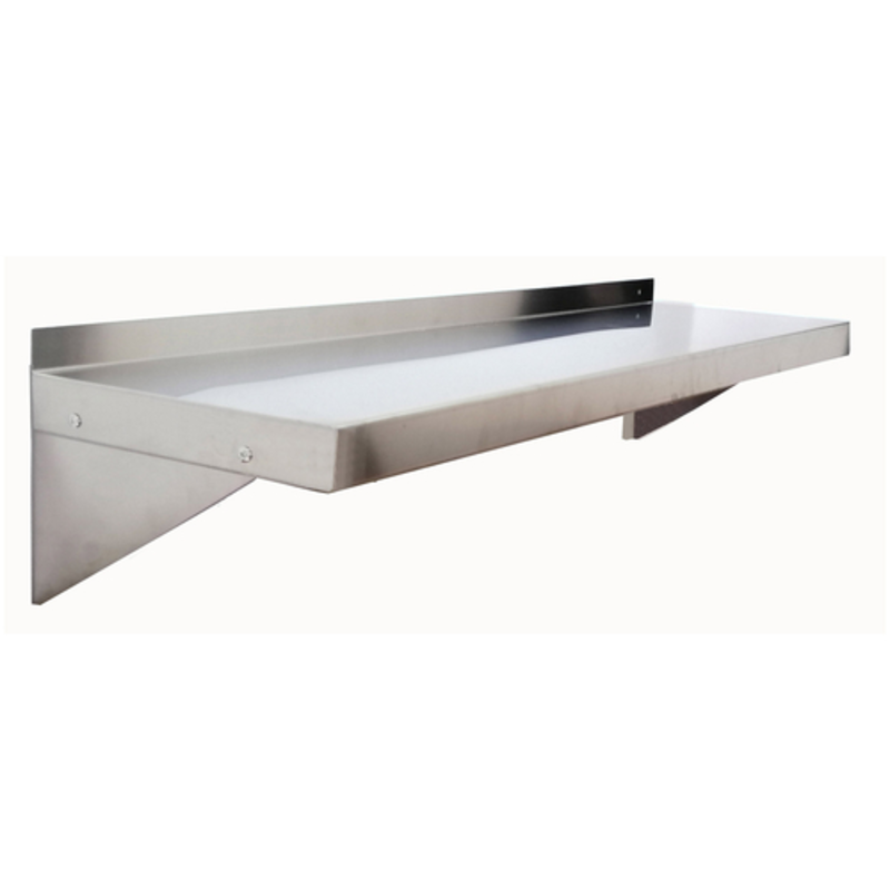 60 Inch Wall Mounted Stainless Steel Shelf Featuring A Sleek Design For Kitchen Storage Solutions.