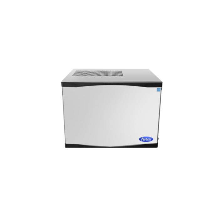 Alt Tag: Atosa YR450S-AP-161 460 lb Production Air-Cooled Cube Ice Machine stainless steel modular ice machine head, front view