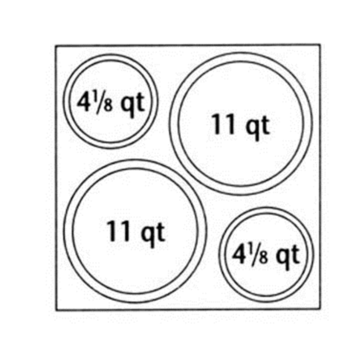 Nemco 67410 Adapter Plate for (2) 4-1/8 & (2) 11 Qt Insets