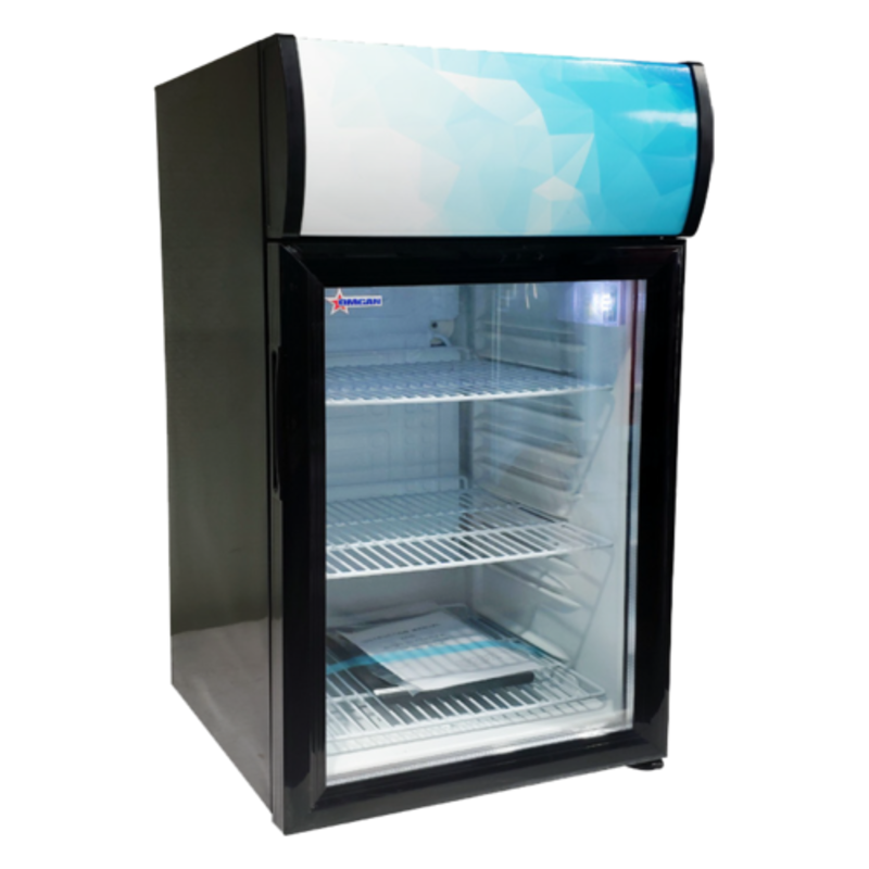Omcan 44529 16.5" Wide Countertop Display Refrigerator for easy merchandising of chilled items in limited spaces.