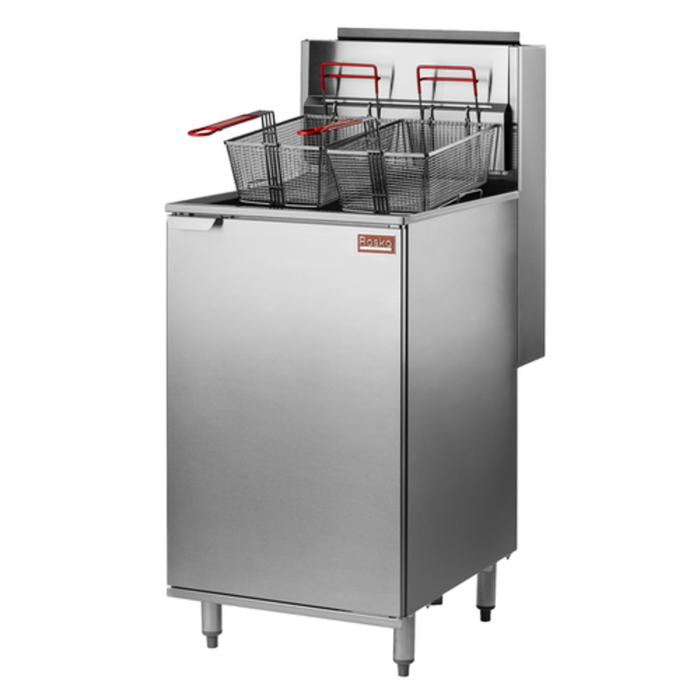 Rosko RO-FFG-160-N 60 lb. Capacity 20" Gas Floor Fryer