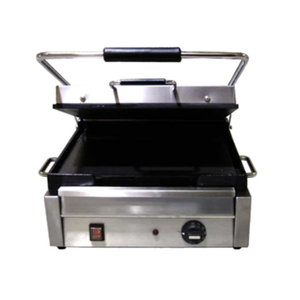 Omcan 21465 Single Panini Grill with 12" x 15" Smooth Plates