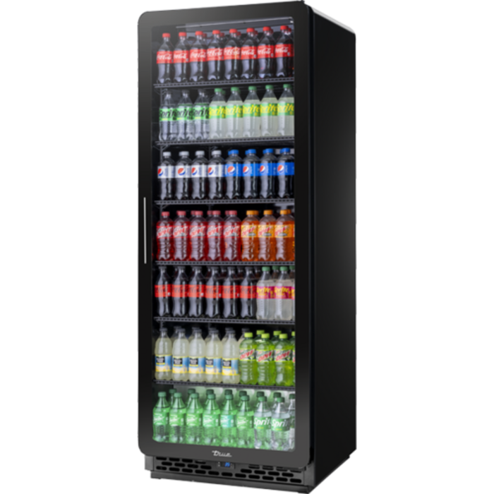 Réfrigérateur commercial True 30" noir, à porte vitrée simple battante