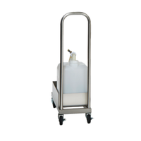 Mobile Poultry Grease Collection Cart with a Clear Container and Stainless Steel Handle on Wheels