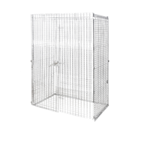Alt Tag: OMCAN 48431 Chrome Mobile Security Cage 60-Inch Panels NSF chrome wire lockable storage cage 60x24x64 panels only