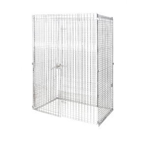Alt Tag: OMCAN 48431 Chrome Mobile Security Cage 60-Inch Panels NSF chrome wire lockable storage cage 60x24x64 panels only