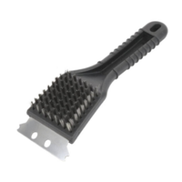 Alt Tag: Omcan 48591 Panini Grill Cleaning Brush heavy-duty grill brush with carbon steel bristles and scraper for commercial kitchen cleaning