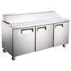 Refrigerated Glass Door Display Cooler With Three Compartments For Food Storage