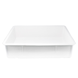 Alt Tag: Omcan 80890 26″ x 18″ x 6″ Stackable Pizza Dough Proofing Box polypropylene dough proofing box tray for pizzeria bakery