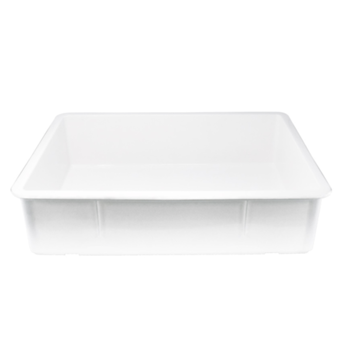 Alt Tag: Omcan 80890 26″ x 18″ x 6″ Stackable Pizza Dough Proofing Box polypropylene dough proofing box tray for pizzeria bakery