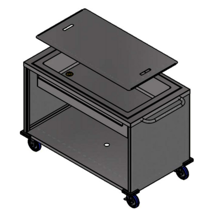 Winholt SS-BC-2748-INSULIB-HDC 53.2"L x 28.6"W Mobile Insulated Ice Bin Caddy