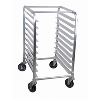 Alt Tag: Commercial 48013 Aluminum End-Load 10 Pan Capacity Bun Rack, mobile aluminum end-load pan rack with casters