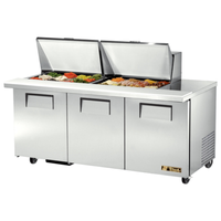 Table de préparation à salade/sandwich True TSSU-72-24M-B-ST-HC Mega Top 72"