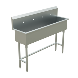 Winholt WS1T5714-IT-KT 60"L x 17.4"W Stainless Steel One Compartment NSF Trough Sink