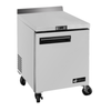 27 Inch Refrigerated Worktop Base With Stainless Steel Construction And Wheels For Easy Mobility