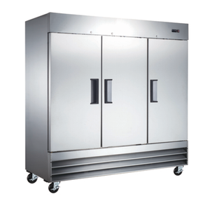 Omcan 50028 81" 72 cu. ft. Three-Section Reach-In Refrigerator