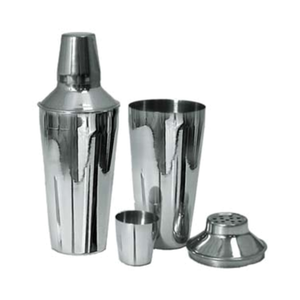 30 Oz Stainless Steel Cocktail Shaker Set Featuring Full-Size Shaker, Fitted Strainer, And Measuring Jigger