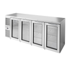 True USA Foodservice 92-Inch Four-Door Glass Back Bar Cooler For Chilling Beverages