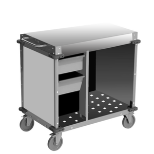 Cadco CBC-SDCX 40.5"W Stainless Steel Mobile Demo/Sampling Cart