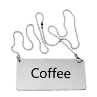 Omcan 80134 Coffee Beverage Sign Stainless Steel with Hanging Chain