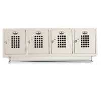 Winholt WL-4 48"W Beige Mesh Grid 4-Locker Wall Mounted Garment Storage