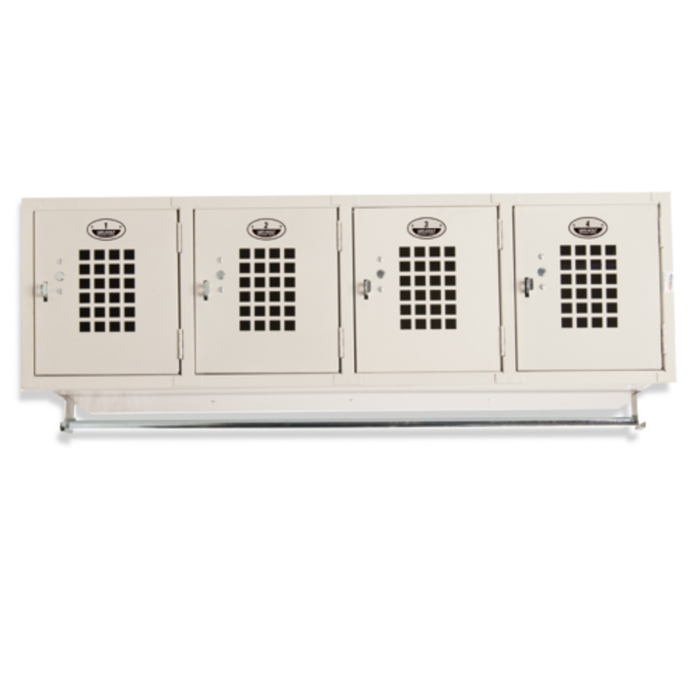 Armoire à vêtements murale Winholt WL-4 de 122 cm de large, 4 casiers en treillis beige