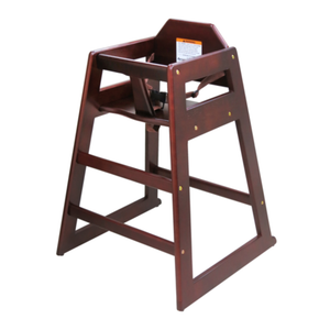 Generic HCW-5 Wooden High Chair Mahogany Finish Set-Up Model