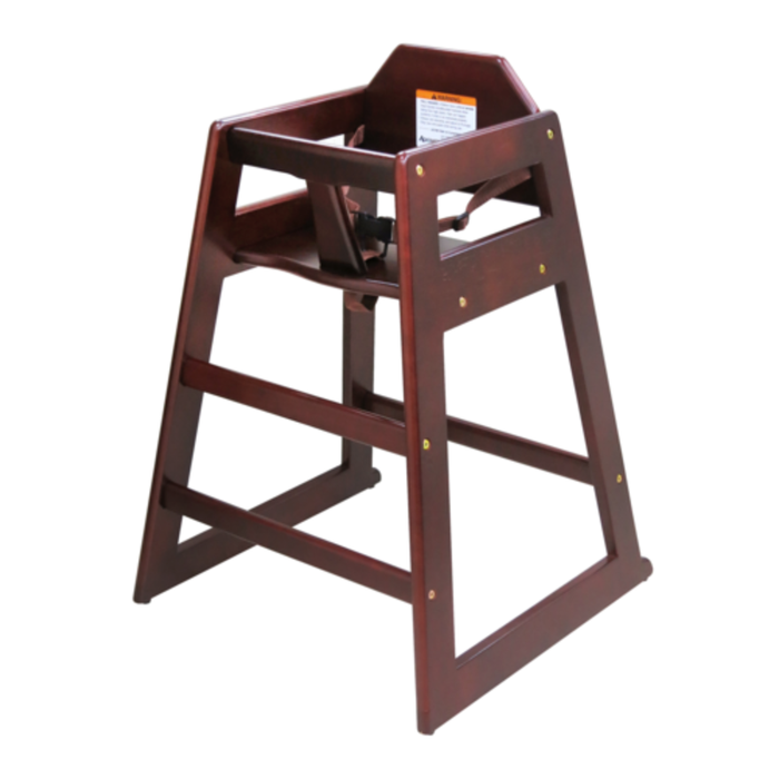 Generic HCW-5 Wooden High Chair Mahogany Finish Set-Up Model